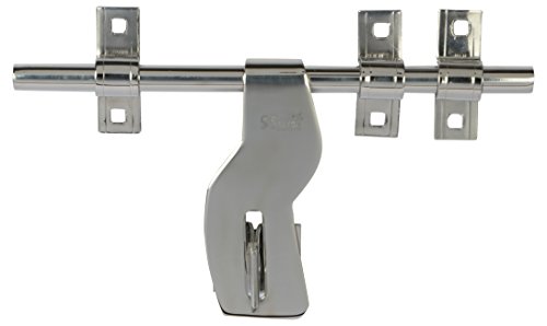 Image of ssiskcon 14mm x 300mm = 12 inch, 3mm Flap /Pack of 16 Pieces (4 Sets) Platinum Finish Stainless Steel Aldrop Door Lock Bolt Tadi Latch Bend Plus Point