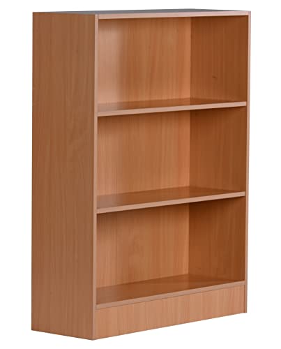 Image of DeckUp Muvo 3-Shelf Engineered Wood Book Shelf and Display Unit (Bavarian Beech, Matte Finish)