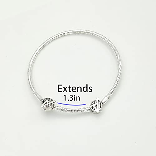 Pandora style bracelet extenders, extend any European style bracelet, add 1.3, 1.5 inches of 925 silver color removable extender jewelry2