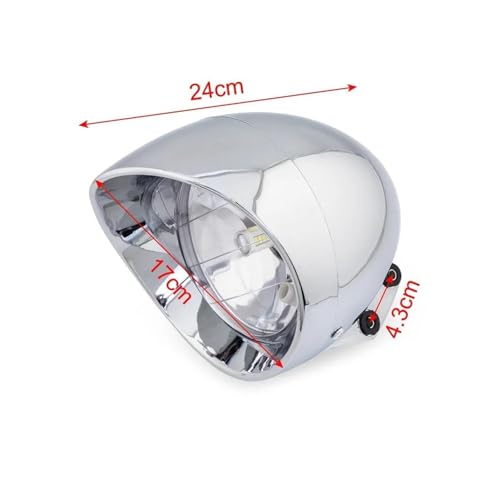 Ensemble phares moto d'exception finition chrome bullet 6.5