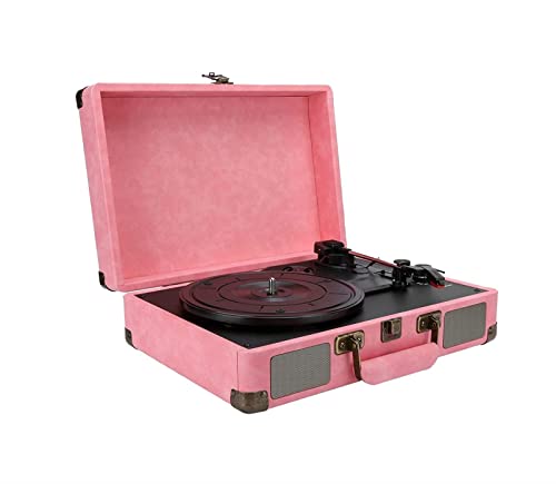 ROLTIN Giradischi con Altoparlanti Giradischi, Giradischi Portatile a 3 velocità, Supporta Giradischi per Valigia con Presa per Cuffie