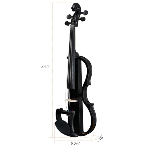 Pinikuyiro Electric Violin Full Size 4/4, Black Silent Electric Violin thumb #1