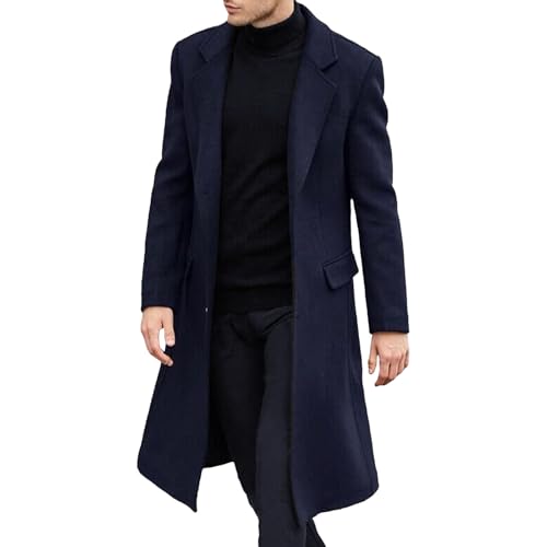 Trench-coat classique homme manteau vintage long à boutonnière