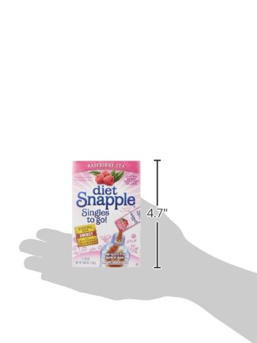 Diet Snapple Singles To Go Water Drink Mix – 6-Count Box (Pack of 12) Raspberry Tea – Flavored Powder Sticks for Water - ORIGINAL FLAVOR