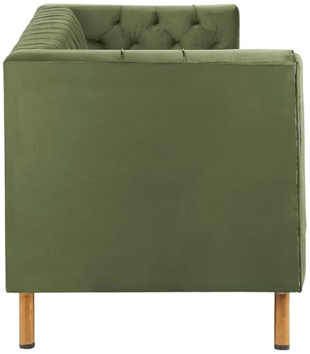 Image of Chesterfield Traditional 3 Seater Luxury Sofa Loving Sofa Button Tufted for Living Room, Guest Room, Bedroom, and Your Loving Space (Olive Green)