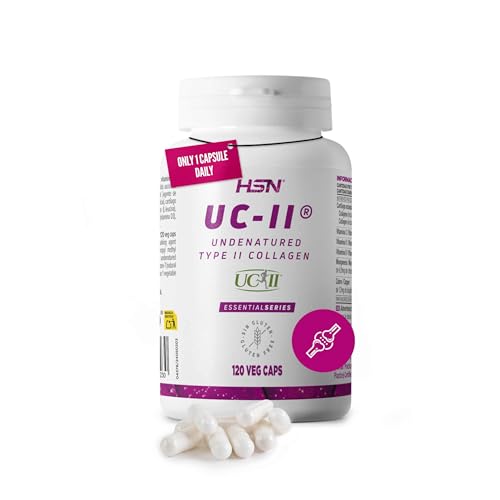 HSN UC-II® 40mg Colágeno Tipo II No Desnaturalizado | 120 Cápsulas Vegetales | Cartílago Natural de Pollo | Vitaminas (D3 K2 C) y Minerales (Manganeso Cobre) | No-GMO, Sin Gluten