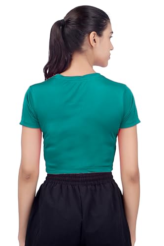 Image of Amazon Brand - INKAST Women Solid Fitted T-Shirt | Active Wear Crop Tops | Casual Sport Wear | Gym | Training | Running | Workout | Crew Neck