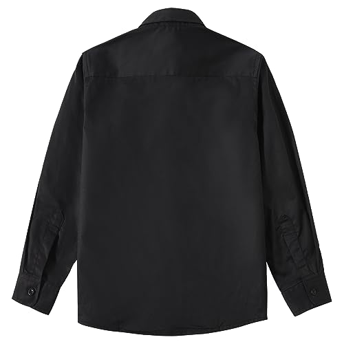 Boys' Button Down Dress Shirts Kids Long Sleeve Solid Collared Uniform Shirt for Toddler Boy (Size 2T-20)2