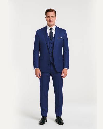 Men's 3 Pieces Suit Set Solid One Button Slim Fit Party Prom Business Wedding Jacket Blazer Vest Pants with Tie4