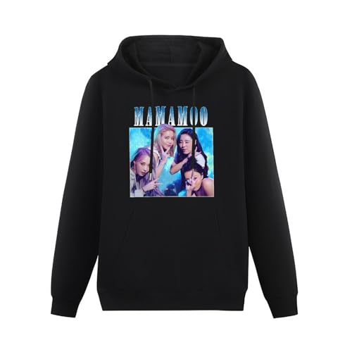 meiningjing Men Hooded MAMAMOO Vintage Men Hoodie Black S