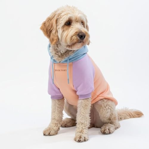 Image of Spark Paws Dog Hoodie - Premium Dog Sweater for Small, Medium, and Large Dogs | Warm Outfits for French Bulldogs, Pitbull, Puppy, Winter Jacket Alternative - Cotton Candy - 2XL