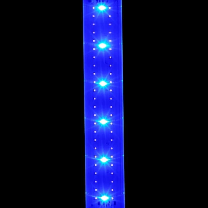 Close-up of LED strip showing blue lights