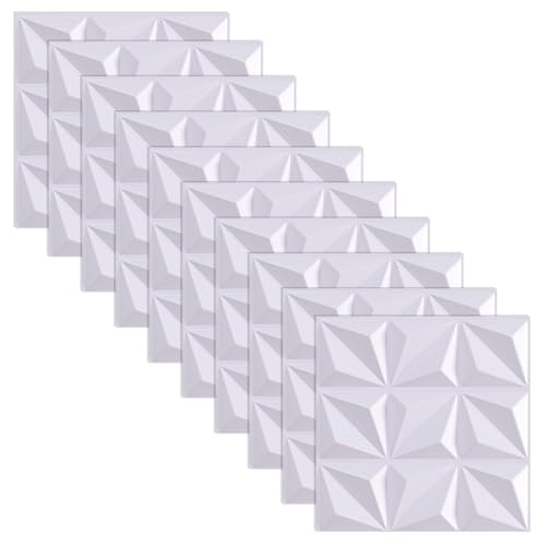 ‎posionks - 30 x 30 cm - Panneaux muraux autocollants 3D - Blanc - Revêtement mural 3D - Panneaux muraux 3D en PVC, murs de salle de jeux, plafond - Panneaux muraux structurés décoratifs