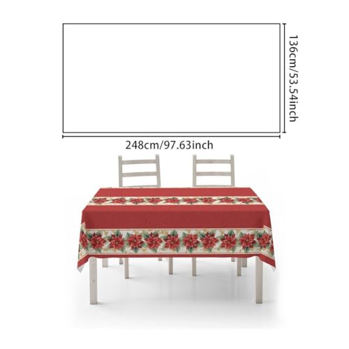 Nappe de Noël à fleurs rouges pour sublimer votre table d'hiver