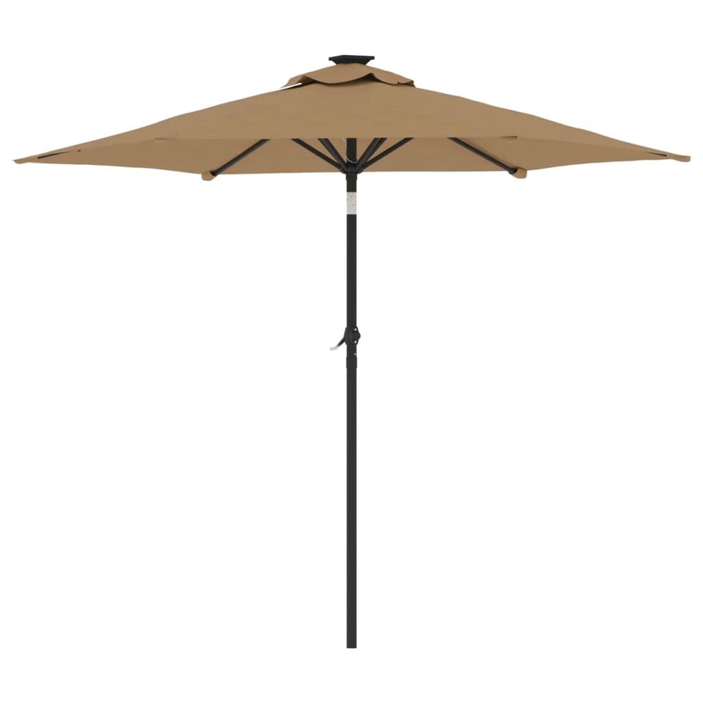 Homgoday Sombrilla de jardín con Poste de Acero Taupe 225x225x212 cm Sombrilla Terraza Exterior, Sombrilla Jardín Grande Orientable Jardín Parasol Balcón