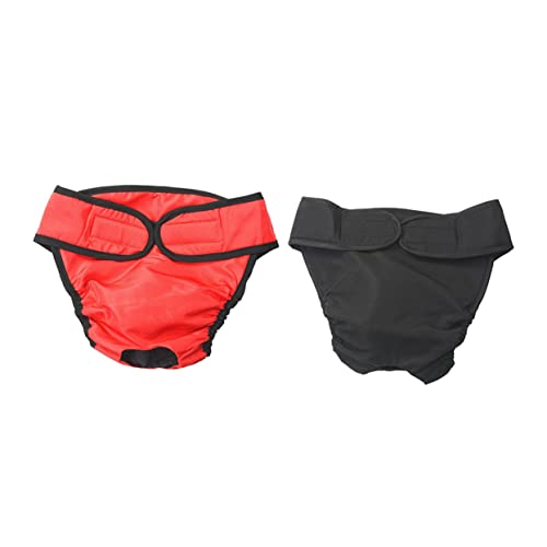 Abaodam 2Pcs Washable Female Dog Diaper Sanitary Underwear for Puppies Heat Includes Loop Closure for Incontinence