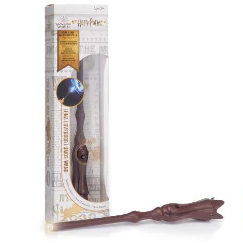 Bandai - Wizarding World - Varinha Lumos Luna Lovegood, iluminada - Uau! Stuff, WS1192 - Mundo mágico de Harry Potter, colecionáveis oficiais, brinquedos e presentes