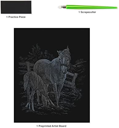 Royal & Langnickel Silver Engraving Art A4 Size Mare and Foal Designed Painting Set