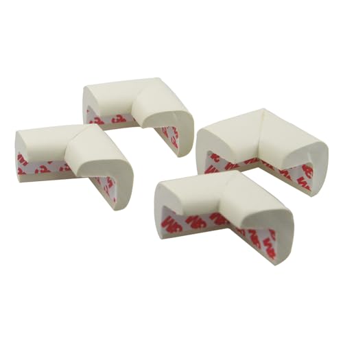 Image of WONDERLAND Soft Rubber Foam Corner Protector Guards for Baby, Furniture Corner Guard, Edge Safety Bumpers, 3M Adhesive Pre-Taped (White /Brown, 10 Corners) (White)
