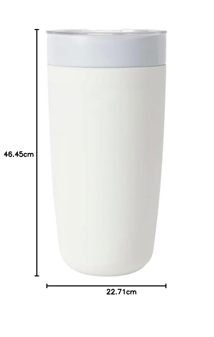 W&P Porter kubek termiczny, 590 ml, bez metalicznego posmaku, powlekany ceramiką, do wody, kawy i herbaty, z szerokimi ustami, izolowany próżniowo, nadaje się do mycia w zmywarce, kremowy