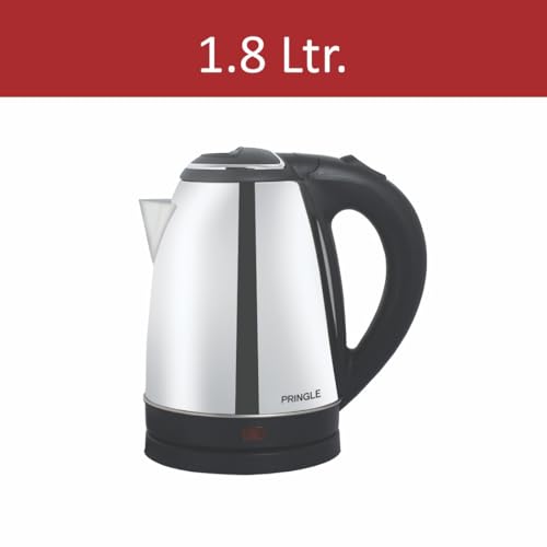 Image of Pringle Combo: Stainless Steel Electric Kettle (1.8 Litres, Silver) & Flipper Hydrosteel Flask (500 ml, Silver) (NEO+Laggon500MlBLK)