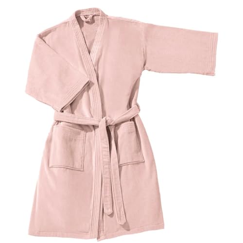 Roupão Adulto Felpudo 100% Algodão Döhler – Unissex, Super Macio, Alta Absorção, Tamanhos M G GG, Ideal Pós-Banho e Spa (Rosa Claro, M)