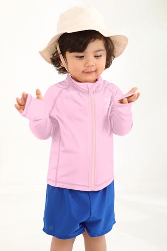 BesserBay Boys UPF 50+ Zip Up Rashguard Top Baby Toddler Long Sleeve Thumb Holes Swim Shirt 12 Months-6 Years3