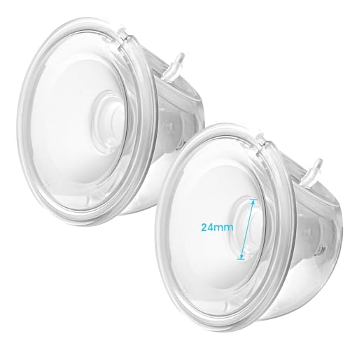 Image of Belmikal Double Wearable Breast Pump Parts 24mm Milk Collector Cup Compatible with Momcozy S9 Pro|S12 Pro Wearable Breastpump Incl 24mm Flange Use with S9 Pro|S12 Pro Parts/Accessories Replacement
