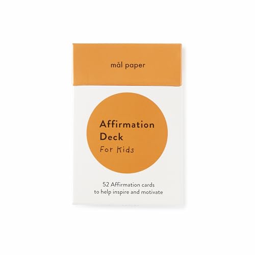 Mal Paper Kids Affirmation Card Deck - 52 Pack | Great for Mindfulness Challenge, Mantras, Meditation Tools, Inspirational Cards and as a Positive Thinking Tool | Great for Children Aged 6-12