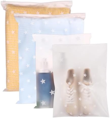 20PCS Travel Storage Bags Set - Clear Cartoon Ziplock Bags For Clothes, Shoes, Toiletries (5 Sizes, Waterproof) - View #2