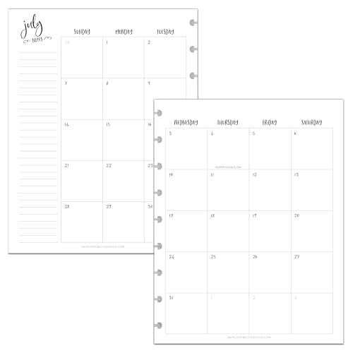 BetterNote July 2025 June 2026 Academic Monthly Calendar