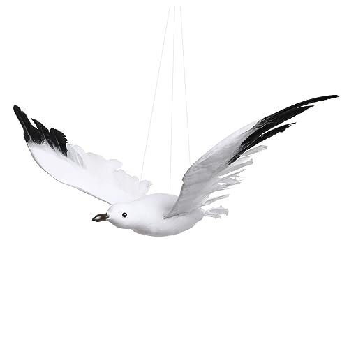 GRIRIW 3 Piezas Colgante En Forma De Gaviota Modelo Colgante De Gaviota Estatua De Pájaro Figura De Animal Náutico Decoración De Ancla Gaviota Náutica Colgante De Pared Fiesta Náutica