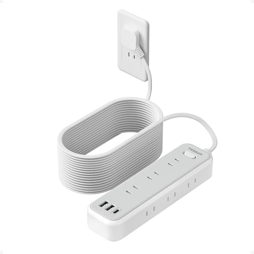 延長コード 10m 電源タップ 薄型プラグ usb たこあしコンセント テーブルタップ TESSAN 9個AC口 2個type-Aポート 1個USB-Cポート電源コード OA タコ足配線 マルチ 一括スイッチ付き 壁掛け 卓上
