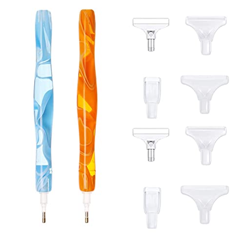 DIY Diamond Painting Zubehör, IFUDE 2 Stücke Diamant Painting Zubehör, Diamant Malerei Zubehör, Diamond Painting Zubehör Diamant Malerei Bohrstift Diamond Painting Stift (hellblau & golden) Cover