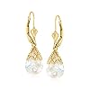 Ross-Simons Floating Opal Drop Earrings in 14kt Yellow Gold