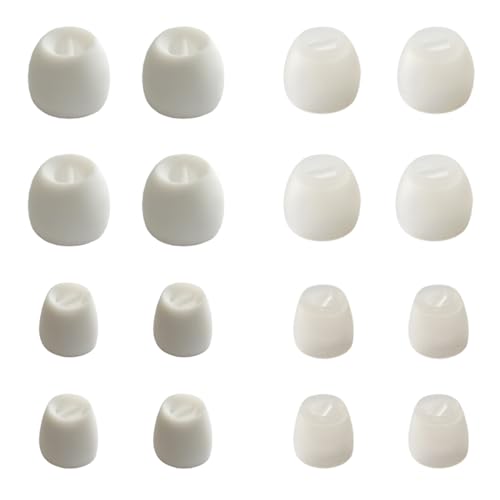 8 Pairs XS/S Extra Small Ear Tips - Fit for Small Ears, Universal Replacement Tips for Most In-Ear Earbuds, White
