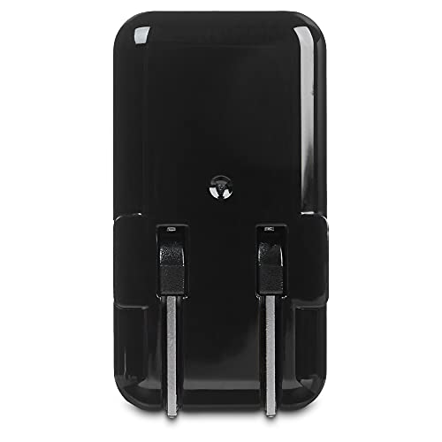 Image of Amazon Basics 24W Two-Port USB-A Wall Charger for Multiple Devices, Space-Saving Design, 12W 2.4A per Port, for iPhone 16 /15 /14 /13 /12 /11 /X, Samsung, and More, Black
