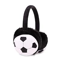 JIAHG Kinder Ohrenschützer Winer Warm Ohrenwärmer Fußball Muster Earmuffs Plüsch Ohrenschützer für Mädchen und Jungen