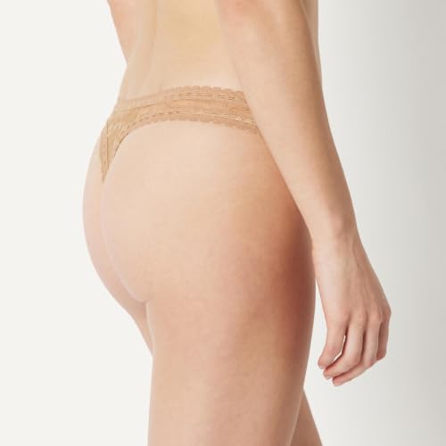Amazon Essentials Women's Stretch All Over Lace Thong Panties, Pack of 6, Black / White / Washed Bronze, Small - image 3