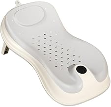 Baby Bath Support Seat – Ergonomic Infant Bath Lounger | Foldable, Non-Slip Baby Bather for Newborns 0–12 Months | Quick Drain Design | Soft PP+TPE Material | 55cm (Grey2)