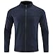 Sinzelimin Men's Quick-dry Shirts Jacket Sports Fitness Coat Breathable Full Zipper Stand Collar Long Sleeve Cardigan Outwear Blue Large
