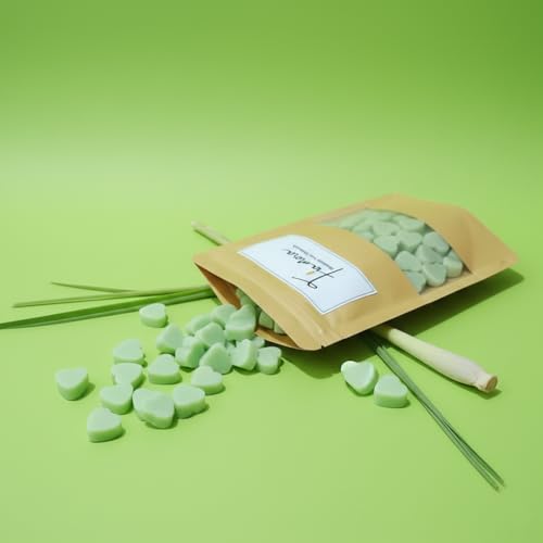 Image of Wax Melts | Organic Soy Wax | Essential Oil Infused | Lemongrass Fragrance | Heart Shape Aroma Melts | Refreshing Room Freshener | Safe Smoke-Free Scent | 80 GMS
