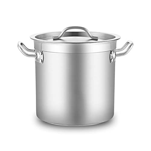 Genérico Olla de Acero Inoxidable Resistente de 50 l con Tapa, Base compuesta de Tres Capas, Escala de medición Interna, diseño Duradero para cocinar y Preparar Cerveza, 40 x 40 cm