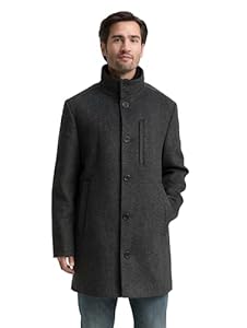 TOM TAILOR Herren 1046983 2-in-1 Wollmantel mit Abnehmbarer Innenjacke, 30500-Dark Grey Black Herringbone, XXL