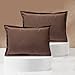 Viste Tu Hogar Pack 2 Fundas de Cojin 40x60 cm, Algodón y Poliéster, para Decoración de Hogar en Color Marrón Oscuro Liso.