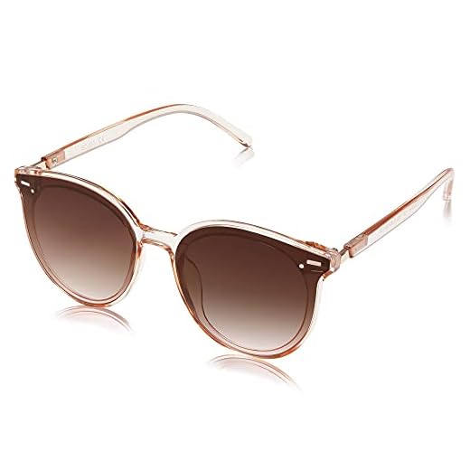 SOJOS Classic Round Sunglasses for Women Men Retro Vintage Shades Large Plastic Frame Sunnies SJ2067 with Crystal Brown Frame/Brown Lens