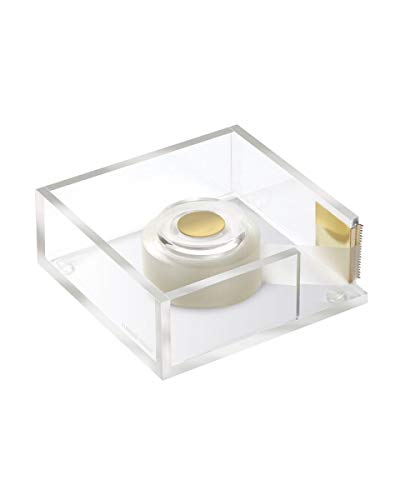 russell+hazel Acrylic Bloc Tape Dispenser, Clear, 4â€ x 4â€ x 1.5â€