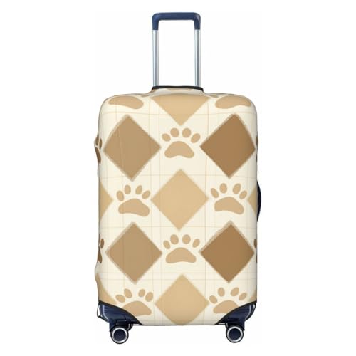 Suitcase Covers for Luggage, Luggage Cover Protector Fits 18-32 Inch Luggages (Beige Square Dog Paw Print, XL)