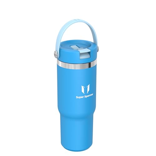 Sparrow Thermobecher mit Strohhalm Tumbler -900ml- Trinkflasche Edelstahl – Ansicht 2