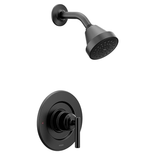 Moen Gibson Matte Black Eco-Performance Modern Shower Trim Featuring Bathroom Showerhead and Lever...